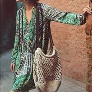 Anthropologie TINY Caviana Shirtdress size S | Drop Waist Paisley Boho Mini